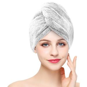 Turban frotir de păr cu uscare rapidă, alb, alb imagine