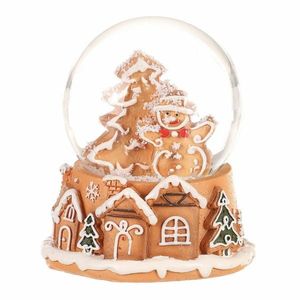 Decorațiune de Crăciun Om de zăpadă din turtădulce, poliresin, 9 cm imagine