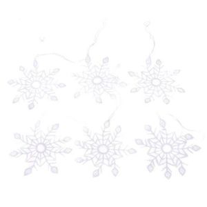 Set de ornamente croșetate suspenadile Fulgi dezăpadă 6 buc, alb imagine