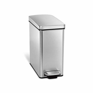 Coș cu profil Simplehuman și pedală 10 l, argintiu imagine