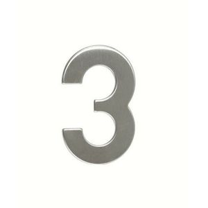 Număr inox de casă 3, 2D plat imagine