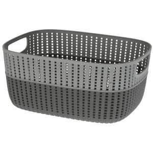 Coș de plastic Duo, gri, 38 x 28, 5 x 17, 1 cm, gri imagine
