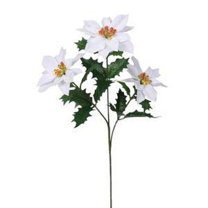 Poinsettia artificială albă, 55 cm imagine