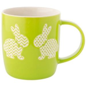 Altom Cană de porțelan Iepurași, 360 ml, verde, verde imagine
