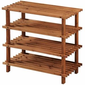 Kesper 69734 Raft pentru pantofi cu 4 rafturi, închis la culoare, 54 x 52 x 26 cm, maro închis imagine