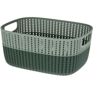 Coș de plastic Duo, verde, 38 x 28, 5 x 17, 1 cm, verde imagine