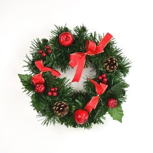 Coroniță de Crăciun cu fundă roșie Cora, 25 cm imagine