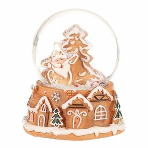 Glob de zăpadă de Crăciun Moș Crăciun din turtădulce, poliresin , 9 cm imagine