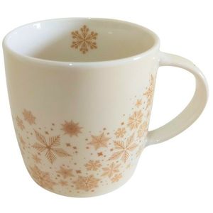 Cană de porțelan Home Elements cu design deCrăciun Fulgi de zăpadă 300 ml în cutie cadou imagine