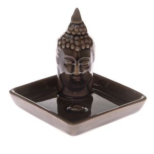 Suport ceramic pentru bețișoare parfumate Buddha , 9 x 9 x 9 cm imagine