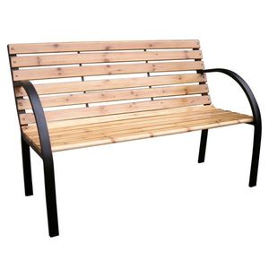 Bancă de grădină, negru/natural, LACEA imagine