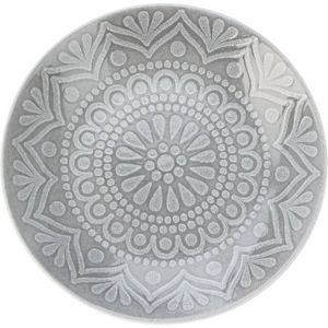 Farfurie de desert din gresie Ethnic, diametru 20cm, gri, gri imagine