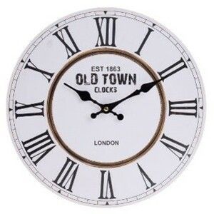 Ceas de perete Town, diam. 34 cm, lemn imagine