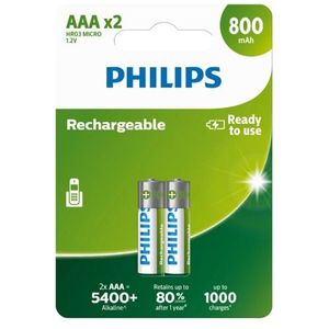 Philips Baterii reîncărcabile AAA 1, 2 V, 2 buc imagine
