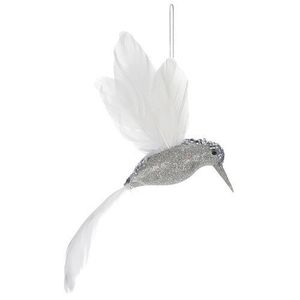 Decorațiune de Crăciun Pasăre Colibri, argintiu, 20 x 20 x 7 cm imagine