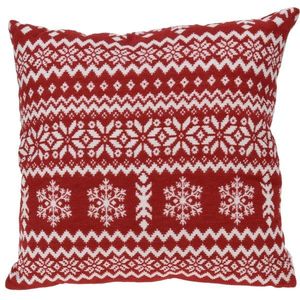 Pernă Nordic pattern roșu, 43 x 43 cm, imagine