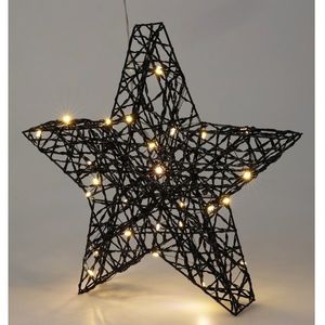 Stea de Crăciun Blackwire LED negru, 30 x 30 cm imagine