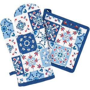 Mănușă bucătărie cu suport HOME ELEMENTS Motive, cu magnet, 18 x 32 cm, 20 x 20 cm imagine