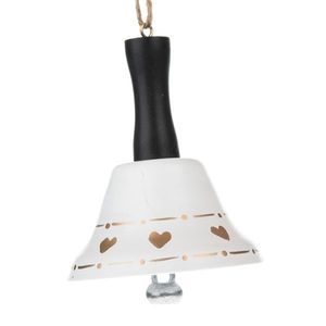 Clopoțel suspendabil din metal Gold heart, 6, 5 x 8, 5 cm imagine