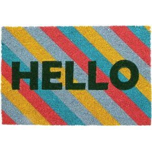 Covoraș din nucă de cocos Hello color, 39 x 59 cm imagine