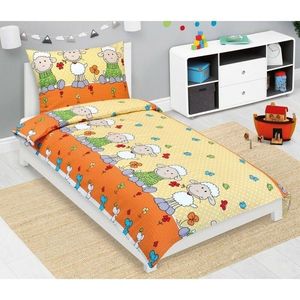 Bellatex Lenjerie de pat creponată pentru copiiOaie galben, 140 x 200, 70 x 90 cm imagine