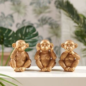 3 statuete Trei maimuțe înțelepte imagine