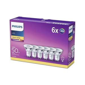 SET 6x bec LED Philips GU10/4, 6W/230V 2700K imagine