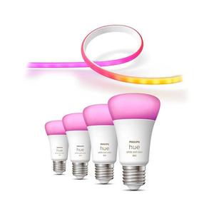 SET bandă LED RGBW dimabilă Philips Hue 2m 20W/230V + 4xLED Bulb E27/6, 5W imagine