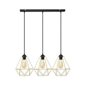 Lustră pe cablu KARO 3xE27/15W/230V auriu/negru imagine