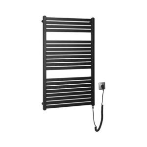 Radiator portprosop electric pentru baie Aqualine TONDI-E 400W/230V 97 cm negru mat imagine