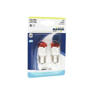 SET 2x bec LED auto Narva 18093RPNVAB2 P21W BA15s/1, 75W/12V roșu imagine