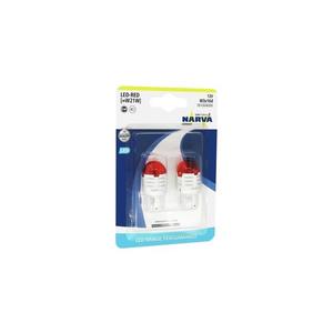 SET 2x bec LED auto Narva 18100RPNVAB2 W21W W3x16d/1, 75W/12V roșu imagine