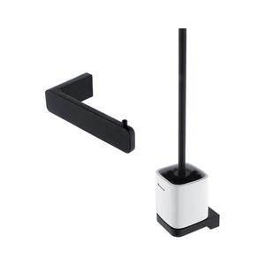 Perie de toaletă de perete și suport de hârtie igienică NIMCO MAC set-94KN-90 MAYA negru mat imagine