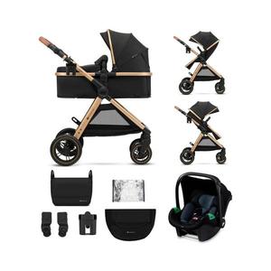 Cărucior de copii combinat 3 în 1 KINDERKRAFT ESME Pure black + scaun auto MINK PRO imagine