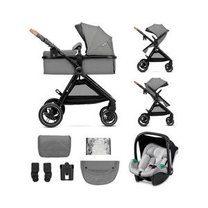 Cărucior de copii combinat 3 în 1 KINDERKRAFT ESME Moonlight grey + scaun auto MINK PRO imagine