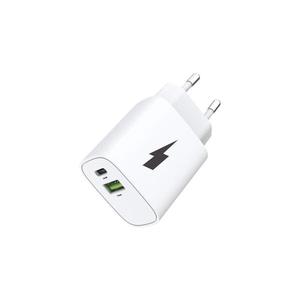 Adaptor de încărcare rapidă Winner Group 1xUSB-C + 1xUSB-A Power Delivery 20W alb imagine