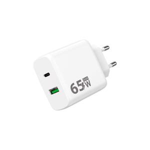 Adaptor de încărcare rapidă Winner Group 1xUSB-C + 1xUSB-A Power Delivery 65W alb imagine