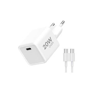 Adaptor de încărcare rapidă Winner Group 1xUSB-C PD 20W + cablu USB-C/USB-C 1m imagine
