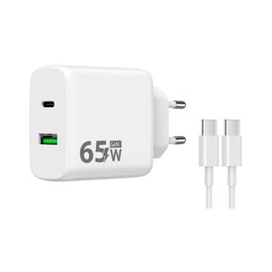 Adaptor de încărcare rapidă Winner Group 2xUSB PD 65W + cablu USB-C / USB-C 1m imagine