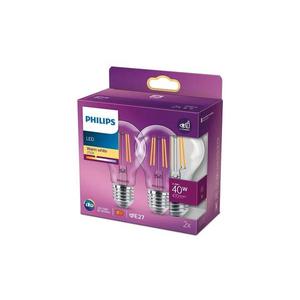 SET 2x bec LED VINTAGE Philips A60 E27/4, 3W/230V 2700K imagine