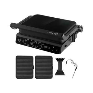 Grătar de contact cu sondă de temperatură Concept ge3600 GLASS 2000W/230V negru imagine