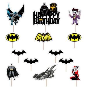 Set accesorii brioșe/ tort, 7 buc, tematica Batman, Photo Paper Glossy imagine