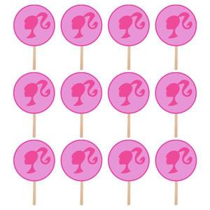 Set accesorii brioșe/ tort, 30 buc, tematica Barbie Tip 4, Photo Paper Glossy imagine