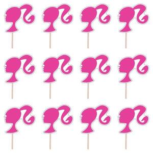 Set accesorii brioșe/ tort, 30 buc, tematica Barbie Tip 3, Photo Paper Glossy imagine
