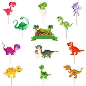 Set accesorii brioșe/ tort, 9 buc, tematica Dinozauri, Photo Paper Glossy imagine