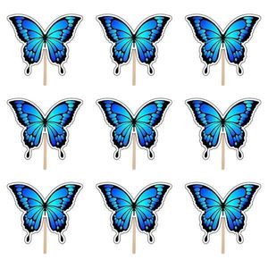 Set accesorii brioșe/ tort, 9 buc, tematica Fluturi Tip 3, Photo Paper Glossy imagine