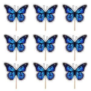 Set accesorii brioșe/ tort, 30 buc, tematica Fluturi Tip 4, Photo Paper Glossy imagine