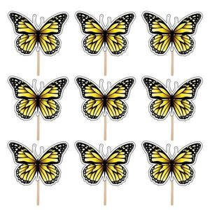 Set accesorii brioșe/ tort, 30 buc, tematica Fluturi Tip 8, Photo Paper Glossy imagine