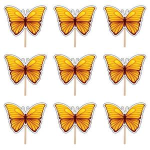 Set accesorii brioșe/ tort, 30 buc, tematica Fluturi Tip 2, Photo Paper Glossy imagine