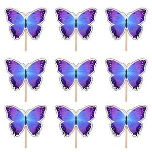 Set accesorii brioșe/ tort, 30 buc, tematica Fluturi Tip 7, Photo Paper Glossy imagine